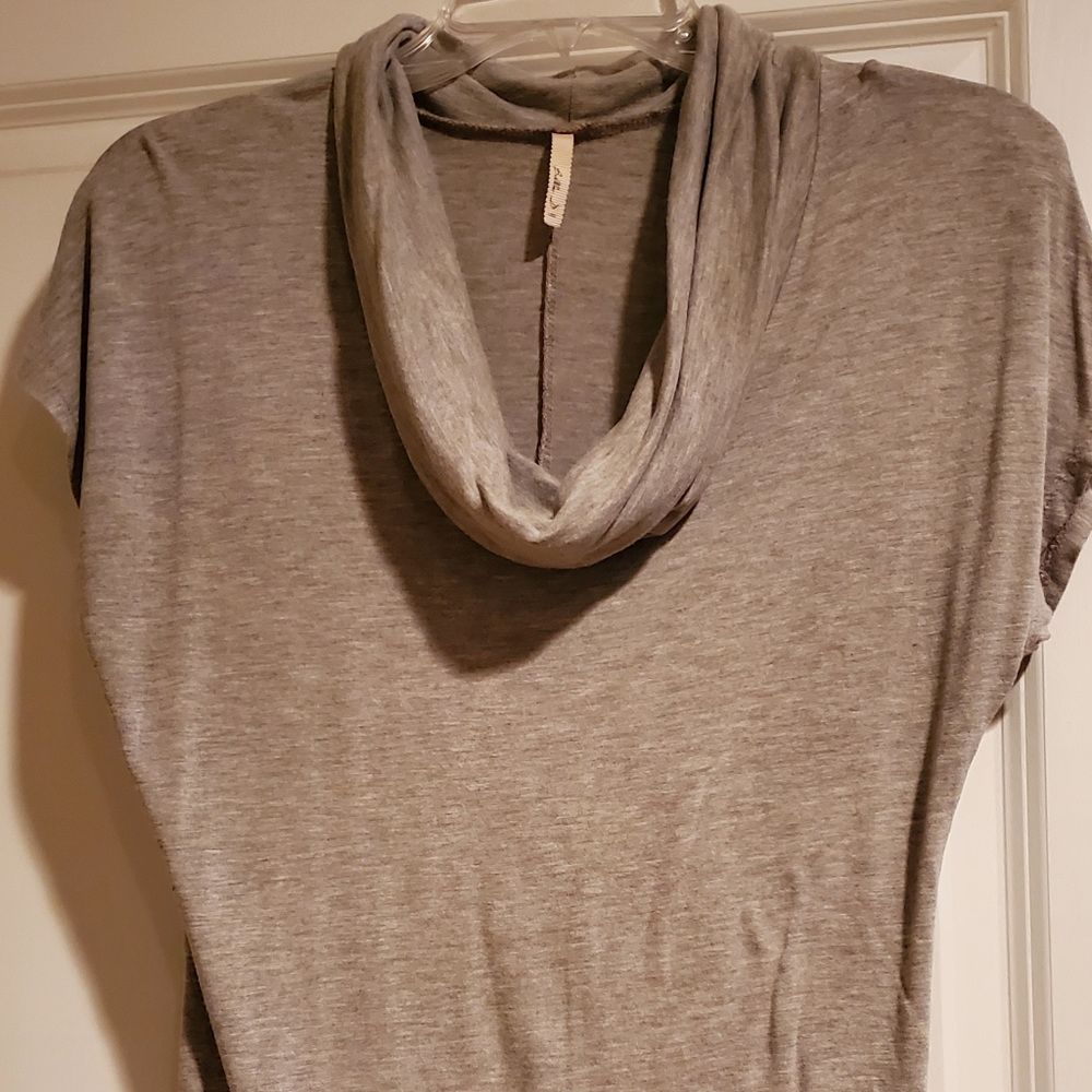 Gray cowl neck blouse